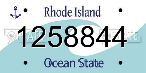 1258844 Rhode Island License Plate