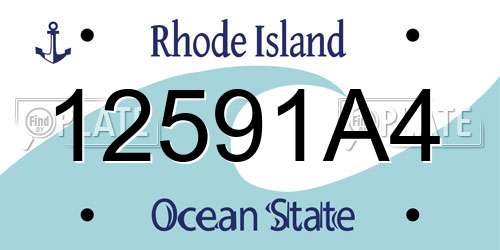 12591A4 Rhode Island License Plate