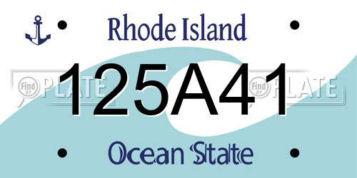 125A41 Rhode Island License Plate