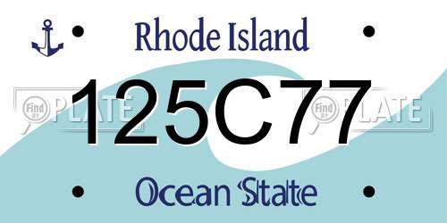 125C77 Rhode Island License Plate