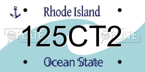 125CT2 Rhode Island License Plate