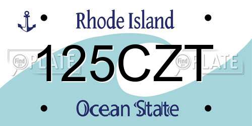 125CZT Rhode Island License Plate
