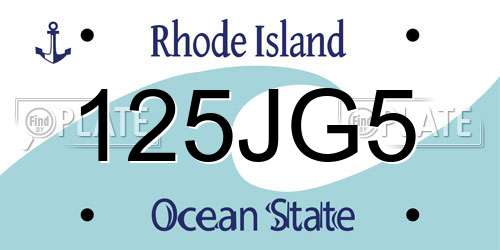 125JG5 Rhode Island License Plate
