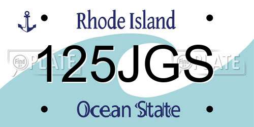 125JGS Rhode Island License Plate