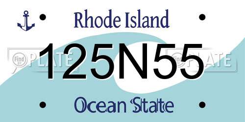 125N55 Rhode Island License Plate