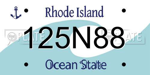 125N88 Rhode Island License Plate