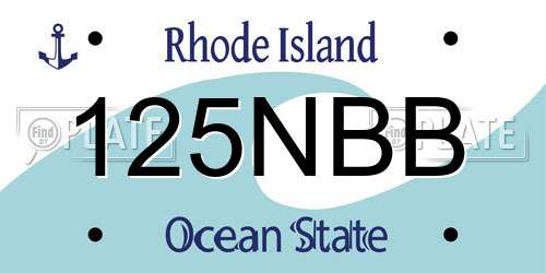 125NBB Rhode Island License Plate