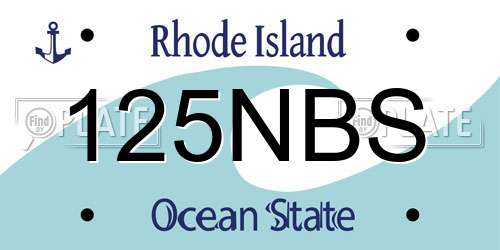 125NBS Rhode Island License Plate