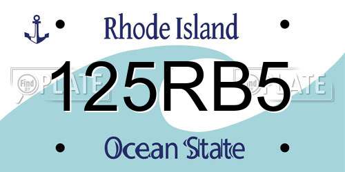 125RB5 Rhode Island License Plate