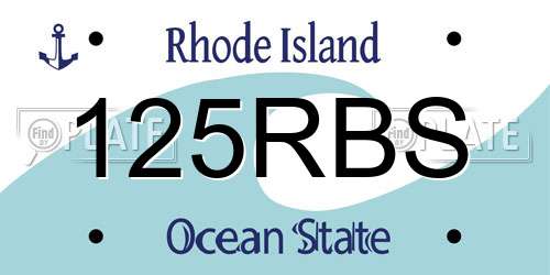 125RBS Rhode Island License Plate