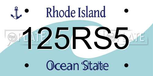 125RS5 Rhode Island License Plate