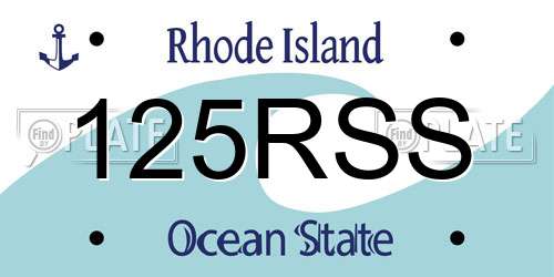 125RSS Rhode Island License Plate