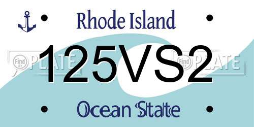 125VS2 Rhode Island License Plate