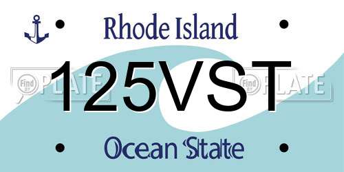 125VST Rhode Island License Plate