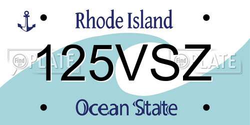 125VSZ Rhode Island License Plate