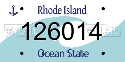 126014 Rhode Island License Plate