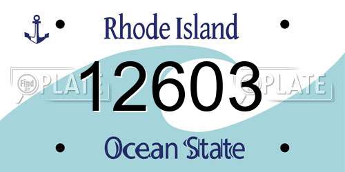 12603 Rhode Island License Plate