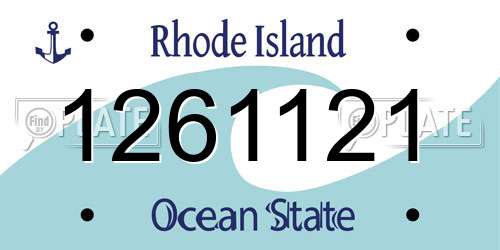 1261121 Rhode Island License Plate