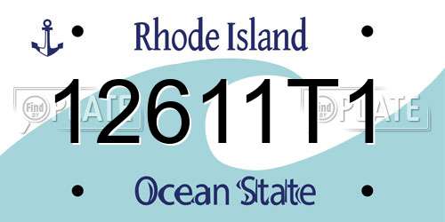 12611T1 Rhode Island License Plate