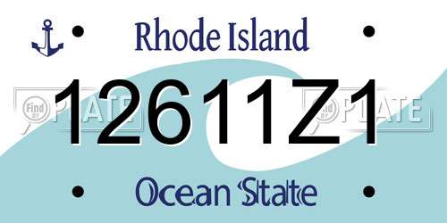 12611Z1 Rhode Island License Plate