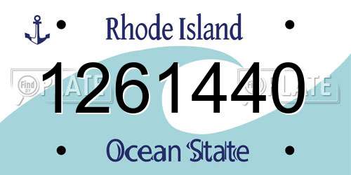 1261440 Rhode Island License Plate
