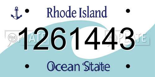 1261443 Rhode Island License Plate
