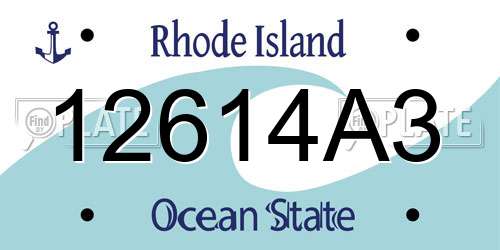 12614A3 Rhode Island License Plate