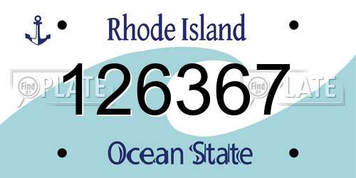 126367 Rhode Island License Plate