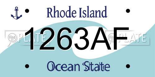 1263AF Rhode Island License Plate