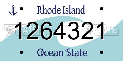 1264321 Rhode Island License Plate