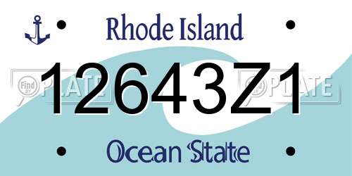 12643Z1 Rhode Island License Plate