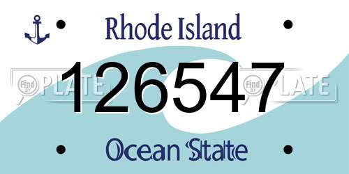 126547 Rhode Island License Plate
