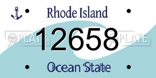 12658 Rhode Island License Plate
