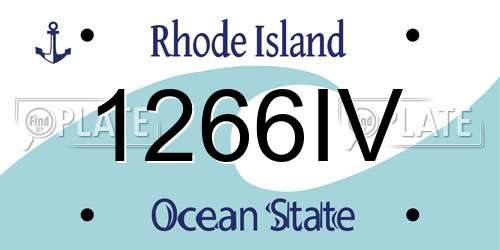 1266IV Rhode Island License Plate