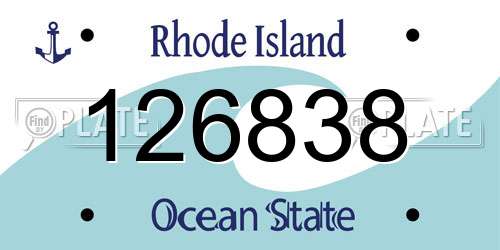 126838 Rhode Island License Plate
