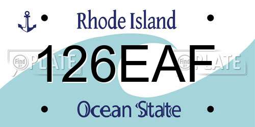 126EAF Rhode Island License Plate