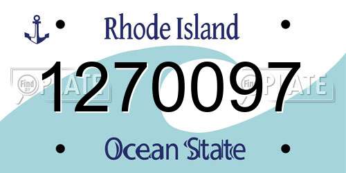 1270097 Rhode Island License Plate