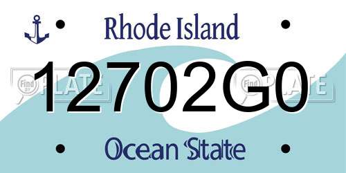 12702G0 Rhode Island License Plate