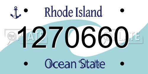 1270660 Rhode Island License Plate