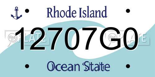 12707G0 Rhode Island License Plate