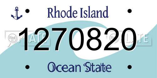 1270820 Rhode Island License Plate