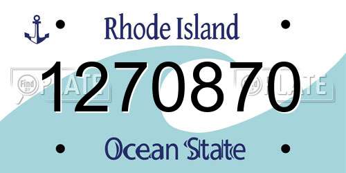1270870 Rhode Island License Plate