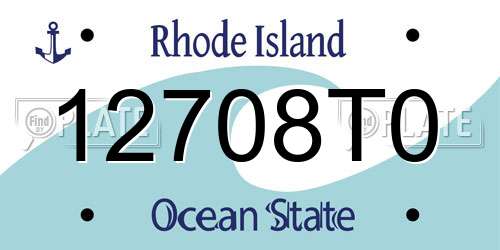 12708T0 Rhode Island License Plate