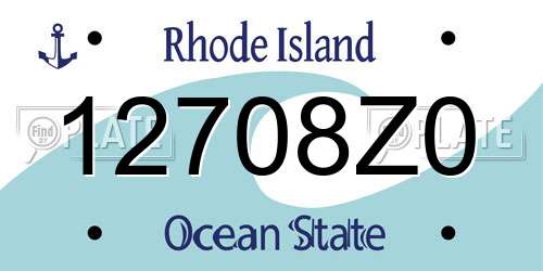 12708Z0 Rhode Island License Plate