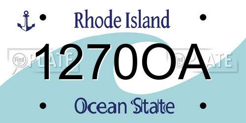 1270OA Rhode Island License Plate