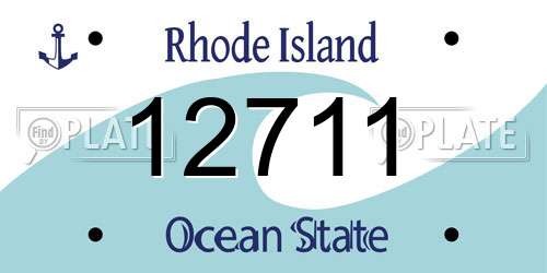 12711 Rhode Island License Plate