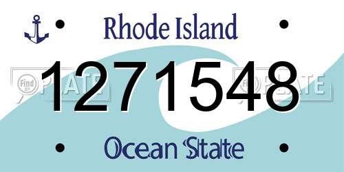 1271548 Rhode Island License Plate