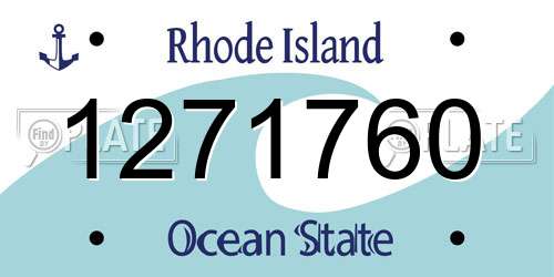 1271760 Rhode Island License Plate