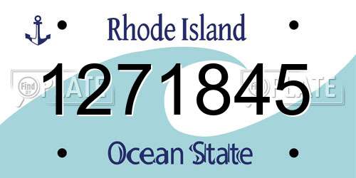 1271845 Rhode Island License Plate
