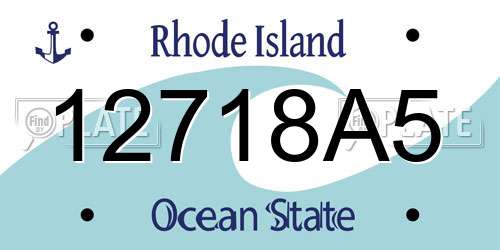12718A5 Rhode Island License Plate